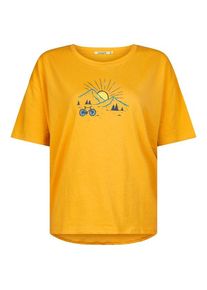 Greenbomb Nature Sunset Ride Feel T-Shirt T-Shirt Damen (Gr L |orange)