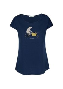 Greenbomb Bike Cargo Raccoon Cool T-Shirt T-Shirt Damen (Gr XS |blau)