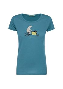 Greenbomb Bike Cargo Raccoon Loves T-Shirt T-Shirt Damen (Gr XS |türkis)