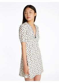 Tommy Jeans Minikleid »TJW SS CREPE MINI DRESS«, mit Schleifendetail, Vogelmuster