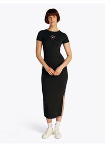 Tommy Jeans Jerseykleid »TJW BODYCON LOGO 2 DRESS«, mit Logostickerei, mit Kurzarm, in Midi-Länge