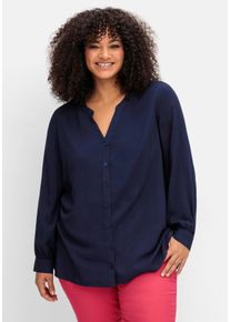 Große Größen Longbluse mit tonigen Stickereien Gr. 54 blau von sheego für Damen