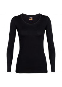 Icebreaker 200 Oasis L/S Scoop Merinounterwäsche Damen (Gr M |schwarz)
