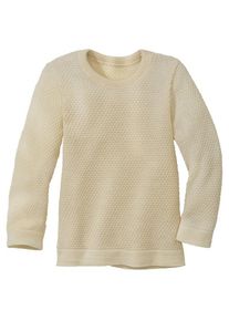 Disana Wabenstrick-Pullover Wollpullover Kinder (Größe 98/104 |beige)