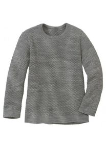 Disana Wabenstrick-Pullover Wollpullover Kinder (Gr 134/140 |grau)