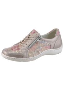 Waldläufer WALDLÄUFER Damen Schnürschuh "HENNI", Gr. 7,5hellgrau multi, Nappaleder, Veloursleder, metallic, sportlich, Schuhe, Halbschuh, Freizeitschuh,