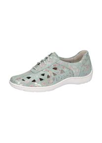 Waldläufer WALDLÄUFER Damen Schnürschuh "HENNI", Gr. 8,5mint, metallicfarben, Veloursleder, metallic, sportlich, Schuhe, Freizeitschuh, Halbschuh, Komfortschuh