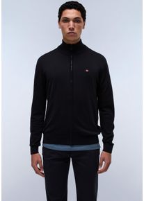 Napapijri Herren Strickjacke "DECATUR FZ 3"schwarz 041, casual, Gr. XXL, Strick, Obermaterial: 100% Baumwolle, Strickjacken, Mit Rundhalsausschnitt