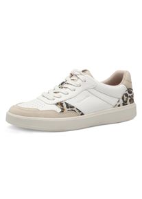 Tamaris Damen Plateausneaker, Gr. 39leo kombiniert, Leder, Lederimitat, sportlich, Schuhe, Freizeitschuh, Halbschuh, Schnürschuh mit Kontrastbesätzen