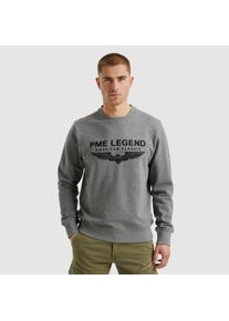 PME-Legend PME LEGEND Herren "Crewneck soft terry with logo", grau, casual, Gr. L, bestickt, Sweatware, Obermaterial: 100% Baumwolle, Sweatshirts