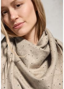 Cecil Damen Halstuch, beige, casual, unifarben, Stoff, 60% Polyester, 20% Nylon, 20% Viskose, Modetücher, mit Strasssteinen