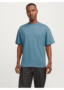 Jack & Jones JACK & JONES Herren Oversize-Shirt "JJEBRADLEY TEE SS O-NECK NOOS", blau, modisch, Gr. L, Jersey, Obermaterial: 100% Baumwolle, Shirts, mit