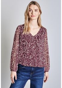 Street One Damen Langarmbluse, rot, casual, Gr. 38, bedruckt, Stoff, Obermaterial: 100% Polyester; Futter: 100% Modal, Blusen, mit grafischem Muster