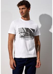 Street One MEN Herren T-Shirt, weiß, casual, Gr. XXL, bedruckt, Web, 100% Baumwolle, Shirts, aus reiner Baumwolle