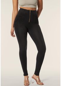 Freddy Damen Leggings "WRUP SUPERSKINNY HIGH WAIST", schwarz, casual, Gr. XS, Web, Obermaterial: 84% Baumwolle, 16% Elasthan, Hosen, mit Lifting &