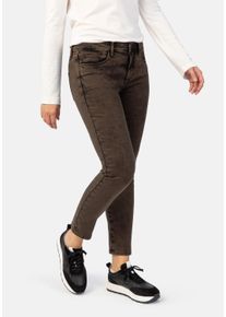 STOOKER WOMEN Damen 5-Pocket-Jeans "Florenz Colour autumn Slim Fit", braun, casual, Gr. 46, Denim/Jeans, 98% Baumwolle, 2% Elasthan, Jeans, Slim Fit