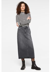 Damen Jeansrock, grau, casual, Gr. M, SENSES.THE LABEL, unifarben, Material: 100% Baumwolle, Röcke, mit Gehschlitz