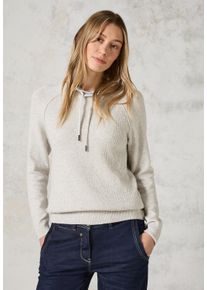 Cecil Damen Rollkragenpullover, weiß, casual, Gr. L, unifarben, Web, 37% Baumwolle, 34% Polyacryl, 26% Polyester, 3% Elasthan, Pullover, mit Kragen