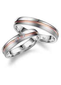 MARRYA Damen Partnerring "Diamant Titan Ringe Trauringe Eheringe Partnerringe", 72, Titan, rosa, Titan, Fingerringe