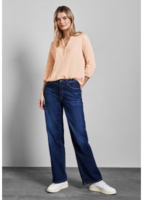 Street One Damen Blusenshirt, orange, casual, Gr. 36, unifarben, Web, 100% Baumwolle, Shirts, mit 3/4 Ärmeln