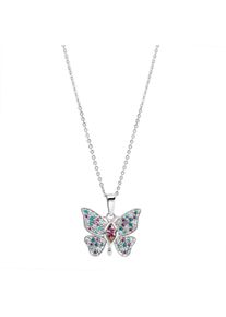 Firetti Damen Kette mit Anhänger "Schmuck Geschenk Silber 925 Halsschmuck Halskette Schmetterling", Silber 925 (Sterlingsilber), L: 45cm B: 1mm,