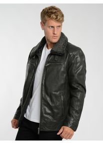 JCC Herren Lederjacke "3102242", grau, Gr. 52, Obermaterial: 100% Lammleder; Innenfutter oben: 100% Polyester; Innenfutter unten: 100% Baumwolle;