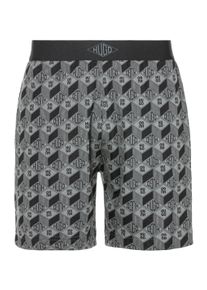 HUGO UNDERWEAR Herren Pyjamashorts, Gr. XL, grau, Single Jersey, Obermaterial: 50% Baumwolle, 50% Modal, gemustert, Basic, Hosen, mit durchgehenden