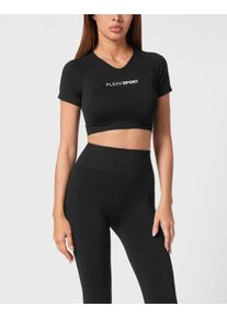 Plein Sport Damen T-Shirt "T-Shirt", schwarz, Gr. XXL, Obermaterial: 56% Polyamid, 39% Polyester, 5% Elasthan, Shirts