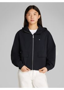 Damen Windbreaker "COTTON NYLON WINDBREAKER JACKET", schwarz, casual, Gr. XL, Calvin Klein Jeans, unifarben, Web, Obermaterial: 100% Polyamid,