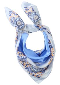 Laura Scott Damen Nickituch, blau, feminin, Animalmuster, unifarben mit Farbeinsatz, gemustert, bedruckt, Satin, Polyester, Modetücher, im maritimen