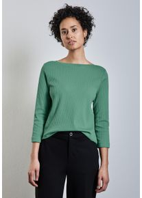 Street One Damen 3/4-Arm-Shirt, grün, casual, Gr. 46, unifarben, Web, 95% Baumwolle, 5% Elasthan, Shirts, aus softem Materialmix