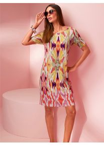 Heine Damen Jerseykleid "Jersey-Kleid", bunt, Gr. 50, gemustert, mehrfarbig, bedruckt, Jersey, Single Jersey, 95% Viskose, 5% Elasthan, Kleider