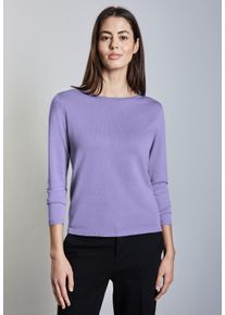 Street One Damen Strickpullover, lila, casual, Gr. 34, unifarben, Stoff, 60% Viskose, 40% Baumwolle, Pullover, mit U-Boot-Ausschnitt