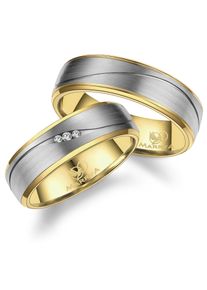 MARRYA Damen Partnerring "Diamant Titan Ringe Trauringe Eheringe Partnerringe", 76, Titan, gold, Titan, Fingerringe