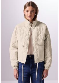 Damen Steppjacke, beige, casual, Gr. 40, STREET ONE STUDIO, unifarben, Stoff, Obermaterial: 87% Viskose, 13% Polyester; Futter: 100% Baumwolle,
