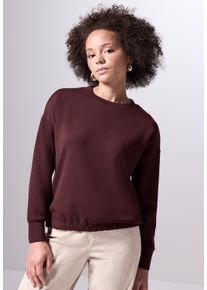 Damen Langarmshirt, rot, casual, Gr. 40, STREET ONE STUDIO, unifarben, Stoff, 46% Modal, 46% Polyester, 8% Elasthan, Shirts, mit Elastikbund