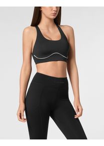 Plein Sport Kinder Lauftop "Sport BH", schwarz, Gr. XXL, Obermaterial: 75% Polyamid, 25% Elasthan; Futter: 87% Polyester, 13% Elasthan, Tops