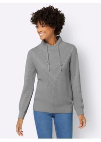 Casual Looks Damen Strickpullover "Pullover", grau, Gr. 40, unifarben, 50% Baumwolle, 50% Polyacryl, Pullover