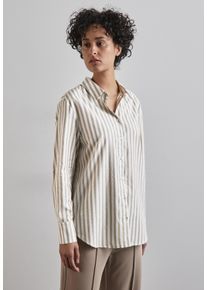 Street One Damen Langarmbluse, beige, casual, Gr. 40, gestreift, Web, 99% Baumwolle, 1% Polyester, Blusen, im soften Baumwoll-Mix