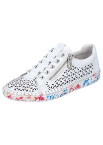 Rieker Damen Slip-On Sneaker, Gr. 42, bunt, Leder, Lederimitat, sportlich, Schuhe, Halbschuh, Freizeitschuh, Schlupfschuh mit Gummizug