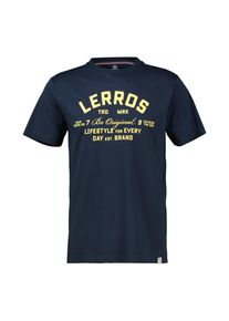 Lerros Herren T-Shirt "Lerros T-Shirt mit Print in Übergrößen", blau, Gr. 5XL, 100% Baumwolle, Shirts