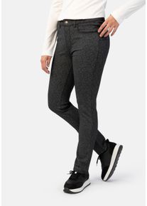 STOOKER WOMEN Damen 5-Pocket-Hose "Milano Jersey Print Magic Shape Fit", grau, casual, Gr. 44, Twill, 67% Viskose, 27% Polyamid, 6% Elasthan, Hosen,