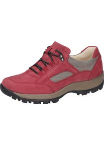 Waldläufer WALDLÄUFER Damen Schnürschuh "HOLLY", Gr. 9, rot, Nubukleder, Textil, sportlich, Schuhe, mit herausnehmbarem Fußbett, Freizeitschuh, Halbschuh,