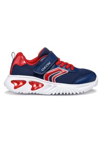 Geox Kinder Sneaker "J ASSISTER BOY Blinkschuh", Gr. 26, blau, Textil, Synthetik, sportlich, Schuhe, Sportschuh, Klettschuh mit auffällig blinkender