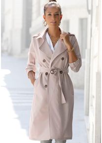 Lascana Damen Trenchcoat, beige, modisch, Gr. 36, Web, Obermaterial: 80% Polyester, 17% Viskose, 3% Elasthan, Mäntel, zum Regulieren, leichter