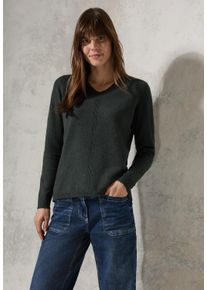 Cecil Damen Strickpullover, grün, casual, Gr. M, unifarben, Web, 37% Baumwolle, 34% Polyacryl, 26% Polyester, 3% Elasthan, Pullover, mit Strick-Detail
