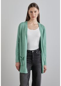 Street One Damen Cardigan, grün, casual, Gr. 42, unifarben, Web, 37% Baumwolle, 34% Polyacryl, 26% Polyester, 3% Elasthan, Strickjacken, aus