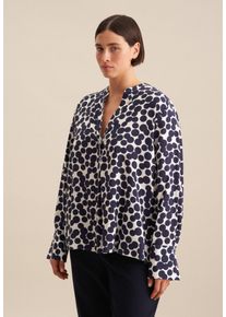 Seidensticker Damen Klassische Bluse "Schwarze Rose", blau, Gr. 52, gepunktet, 100% Viskose, Blusen, Tunika Punkte