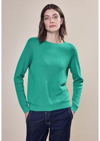 Cecil Damen Strickpullover, grün, casual, Gr. XXL, unifarben, Web, 100% Baumwolle, Pullover, aus reiner Baumwolle
