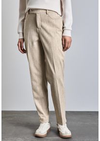 Street One Damen Chinohose, beige, casual, Gr. 46, unifarben, Stoff, 73% Polyester, 22% Viskose, 5% Elasthan, Hosen, High Waist